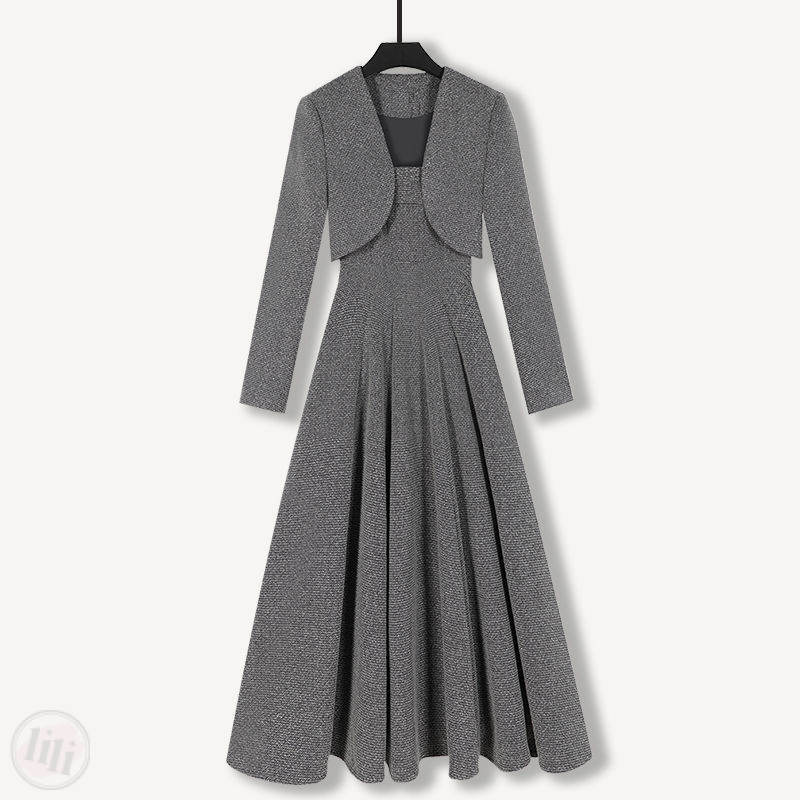 灰色/吊帶裙+灰色/外套
